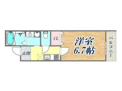 フジパレス尼崎東園田イースト(1K/2階)の間取り写真