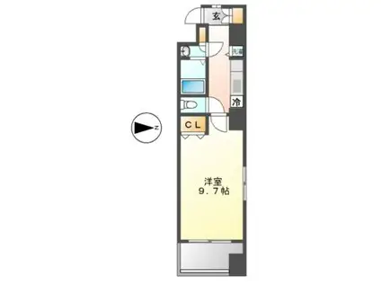 プロシード千代田(1K/9階)の間取り写真