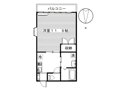 ピュアレ(1K/1階)の間取り写真