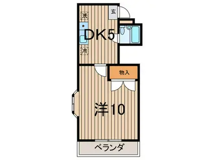ジュネス川崎(1DK/3階)の間取り写真