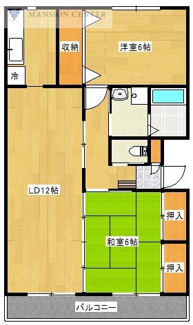 ファミーユ小金B(2LDK/4階)の間取り写真
