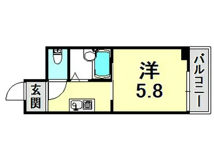 サンホームズ内山(1K/4階)の間取り写真