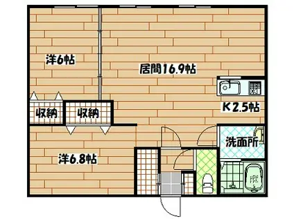 ヴィラオスト95(2LDK/3階)の間取り写真