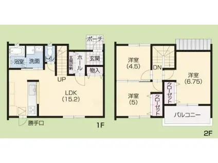 ラシック勝原(3LDK/2階)の間取り写真