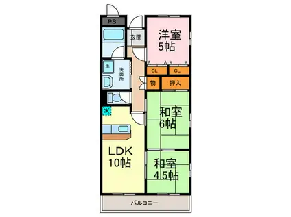 ESPERANZA NISHIMURA(3LDK/4階)の間取り写真