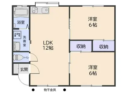 セティールヒヨリ(2LDK/2階)の間取り写真