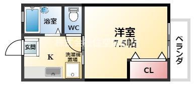 ラルーチェ(1K/3階)の間取り写真