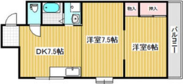 ダイアマンション(2DK/2階)の間取り写真