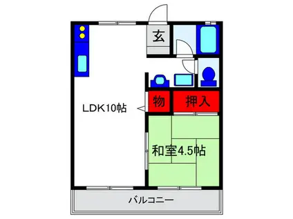 典正橋ハイツ(1LDK/1階)の間取り写真