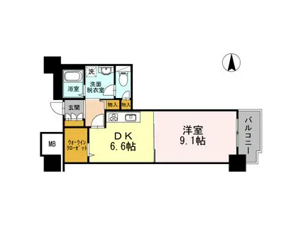 品川シーサイドビュータワーI(1DK/21階)の間取り写真