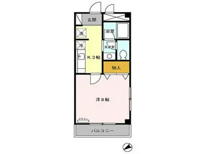 ラーク中町(1K/2階)の間取り写真