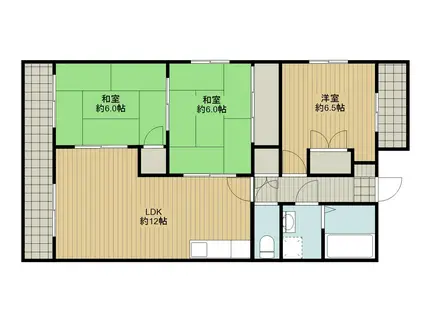 ウインディ大道(3LDK/5階)の間取り写真