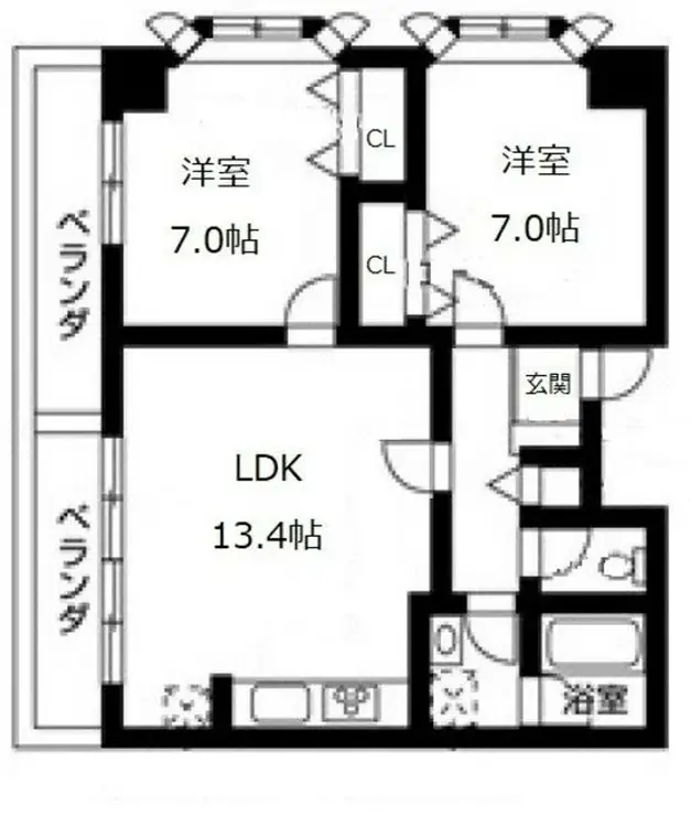 宮前平ハイツ 8階階 間取り