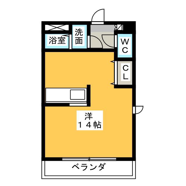 栄町パレス(ワンルーム/1階)の間取り写真