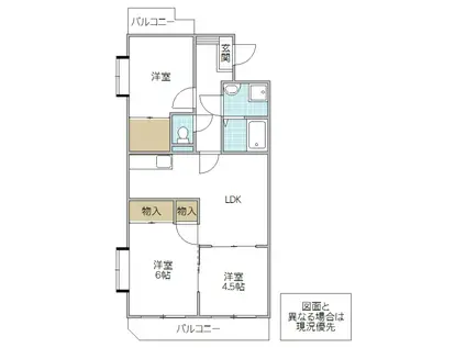 アメニティヒルズ(3LDK/2階)の間取り写真