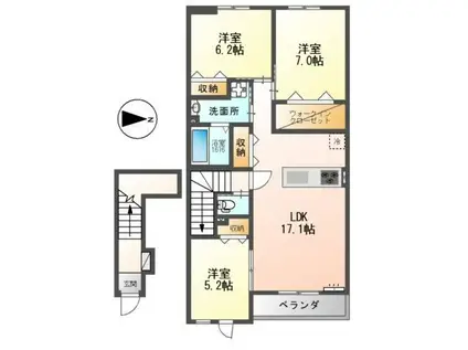 MADISON SEED(3LDK/2階)の間取り写真