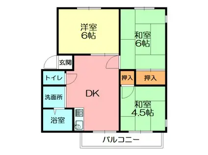 サープラス伊勢原PIII(3DK/1階)の間取り写真