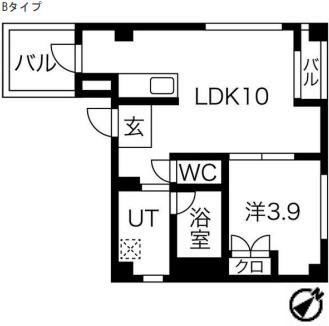 SDグランツ神戸西元町(1LDK/7階)の間取り写真