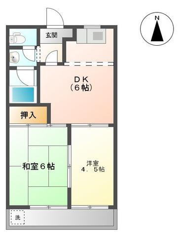 サンハイツNAWA A・B(2DK/2階)の間取り写真