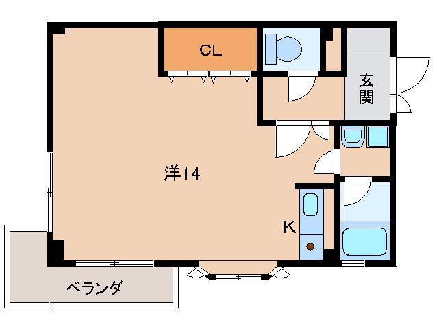 レスペート西庄III(ワンルーム/2階)の間取り写真