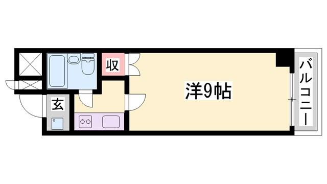 ラ・バレーヌ辻井(1K/4階)の間取り写真