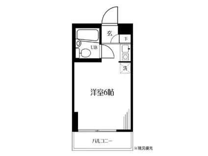 ハイツ鹿島の森(ワンルーム/3階)の間取り写真