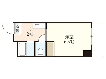 ローゼ比治山(1K/8階)の間取り写真