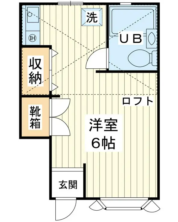 ローズアパートB棟 1階階 間取り