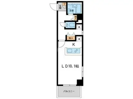 WILL DO 越谷(1K/2階)の間取り写真