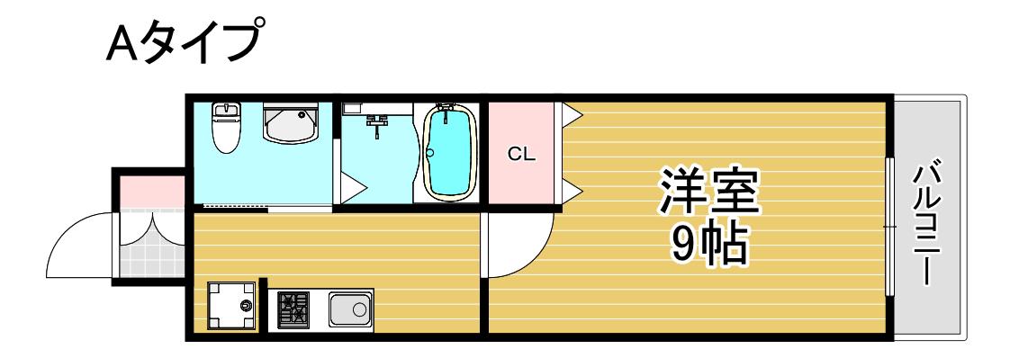 リアライズ住之江公園(1K/9階)の間取り写真
