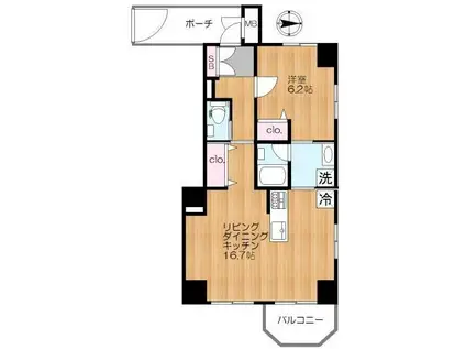 モンテヴェルデ神楽坂弐番館(1LDK/5階)の間取り写真