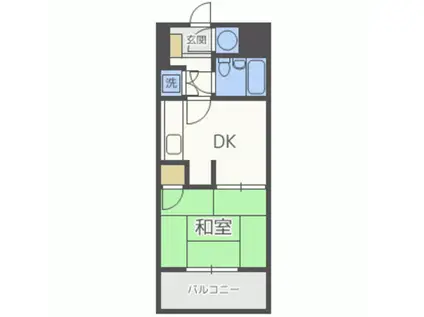 ライオンズマンショングレース天神(1DK/5階)の間取り写真