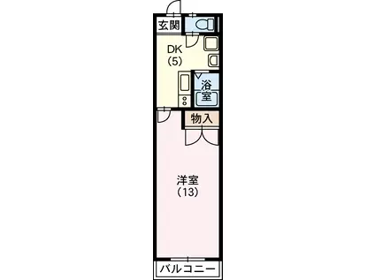 フリージア(1DK/2階)の間取り写真