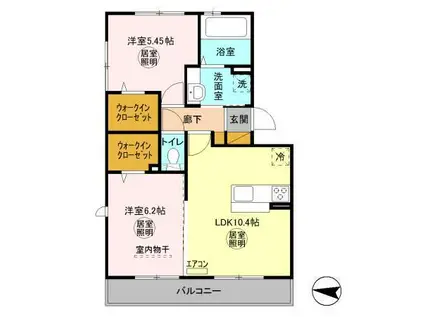 パレス オン(2LDK/2階)の間取り写真