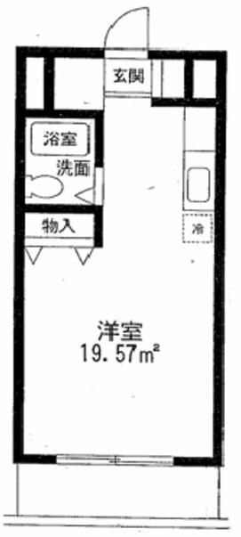 エステートピア常盤(ワンルーム/2階)の間取り写真
