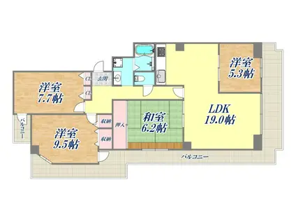 マンハイム甲子園1(4LDK/4階)の間取り写真
