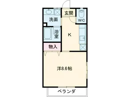 メテオプラザ(1K/2階)の間取り写真