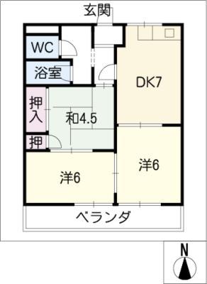 YOUハイツII(3DK/3階)の間取り写真