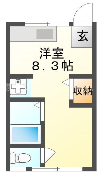 東北第4マンション(ワンルーム/3階)の間取り写真