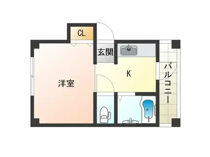 タウンM2海老江(1K/4階)の間取り写真
