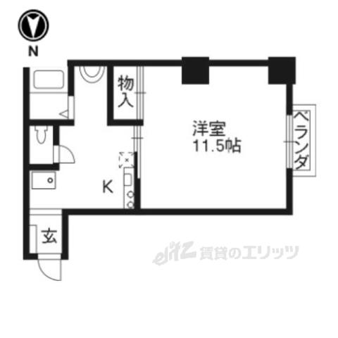 サンパレス山崎(1K/1階)の間取り写真