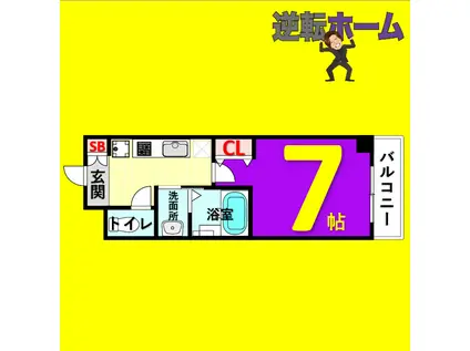 リアライズ代官町(1K/8階)の間取り写真