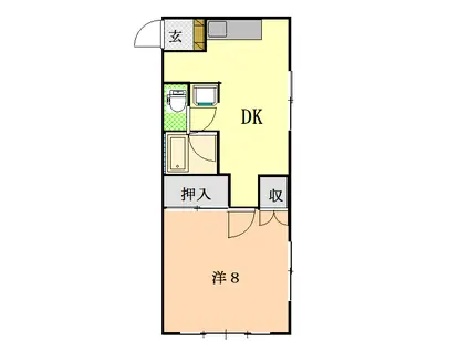 チャティハウス(1DK/2階)の間取り写真