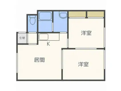 フォーレストI(2LDK/1階)の間取り写真