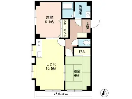 みよビル2号館(2LDK/2階)の間取り写真