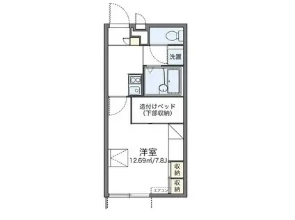 レオパレスパル北方III(1K/1階)の間取り写真