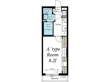 コンフィール富沢(1K/2階)の間取り写真