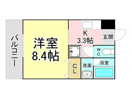 THE SQUARE・KOBAI PREMIUM(1K/6階)の間取り写真