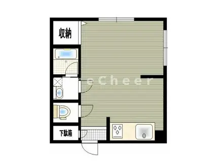 コーポ楓(ワンルーム/3階)の間取り写真