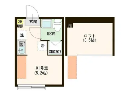 中野ニューメゾンピア(ワンルーム/1階)の間取り写真